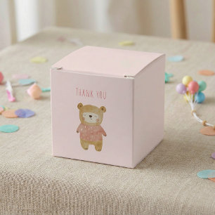 Caja Para Regalos Es una Chica acuarela linda Baby Shower rosa oso