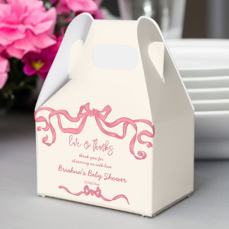 Caja Para Regalos Esbozo de arco de cinta rosa para bebé favores de 