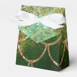 Caja Para Regalos Escamas de pez sirena con brillo verde y dorado