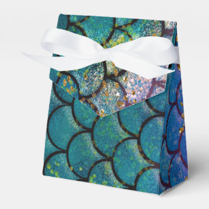 Caja Para Regalos Escamas de pez sirena glamour dorado púrpura teñid