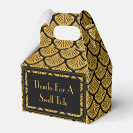 Caja Para Regalos Escamas de Sirena Art Deco - Agradecimientos Negro