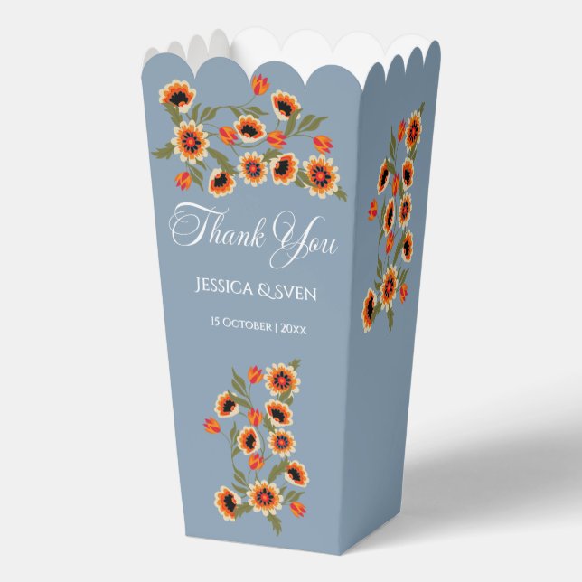 Caja Para Regalos Escándalo floral rústico Boda de inspiración folcl (Anverso)