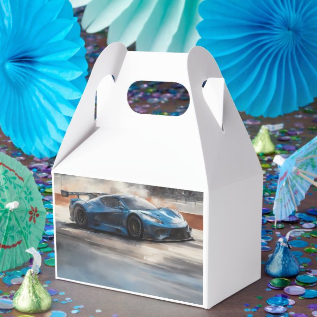 Caja Para Regalos Escena dinámica de raza urbana azul (Fiesta)