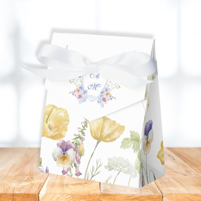 Caja Para Regalos Escudo azul turbio Boda floral (Subido por el creador)