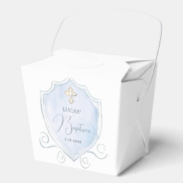 Caja Para Regalos Escudo de color azul claro bautismo sacado