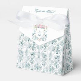 Caja Para Regalos Escudo Rosa con Bow | Boda de monograma