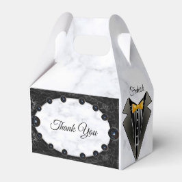 Caja Para Regalos Esferas opulentas de mármol blanco y negro