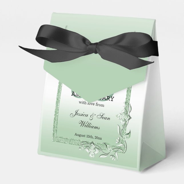 Caja Para Regalos Esmeralda Gem y Purpurina 55.º Boda (Front Side)