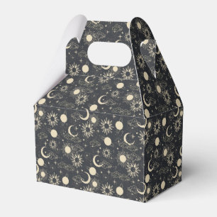 Caja Para Regalos espacio celestial sol luna galaxia planeta beige