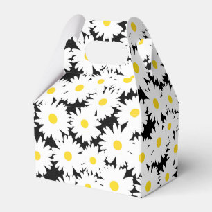 Caja Para Regalos Espacio negativo Daisies amarillo blanco sobre neg