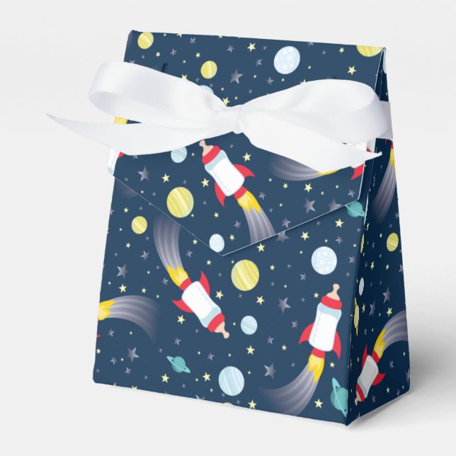 Caja Para Regalos Espacio Ultraterrestre Baby Shower Botella Rocket  (Front Side)