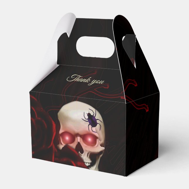 Caja Para Regalos Espantoso floral oscuro moody cráneo gótico hallow (Reverso)