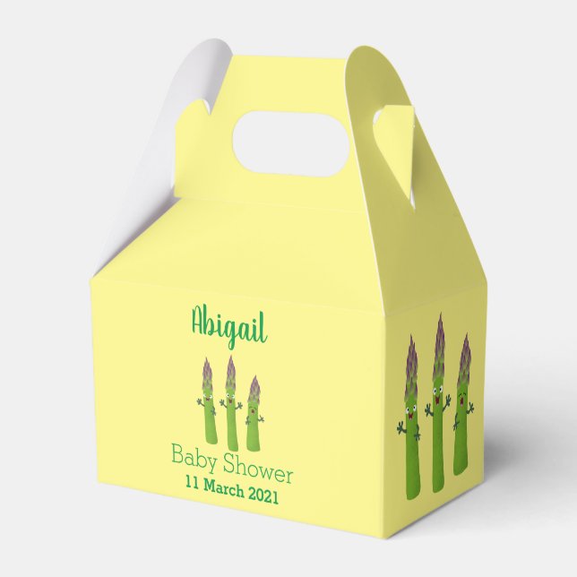 Caja Para Regalos Espárrago lindo cantando trío de verduras personal (Front Side)