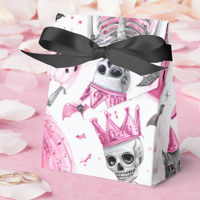 Caja Para Regalos "Espeluznador rosado travieso | Halloween Favor Bo (Boda)