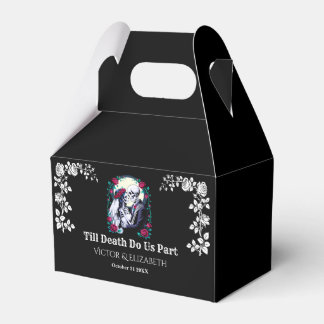 Caja Para Regalos Espeluznante Boda del Rosa del esqueleto gótico ha