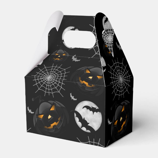 Caja Para Regalos Espeluznante Patrón oscuro de Halloween (Reverso)