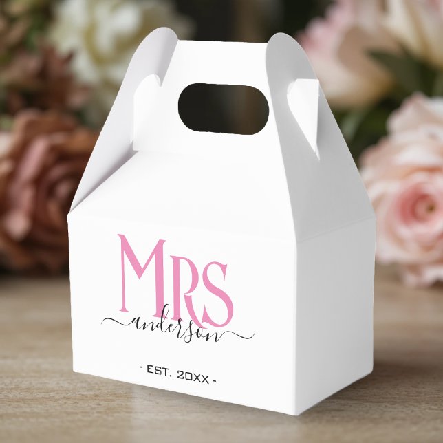 Caja Para Regalos Esposa Rosa Novia Sra. Boda Bridal Ducha postre (Pink Wife Bride Mrs Wedding Bridal Shower Dessert Favor Boxes
)
