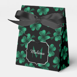 Caja Para Regalos Espuma verde esmeralda Shamrock negro Monograma