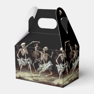 Caja Para Regalos Esqueletos bailando la muerte negra Halloween