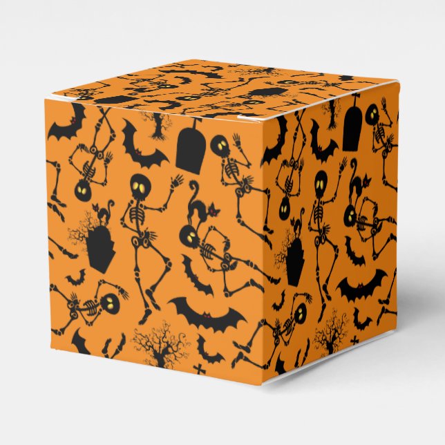 Caja Para Regalos Esqueletos de Halloween Danza macabra (Costado Anverso)