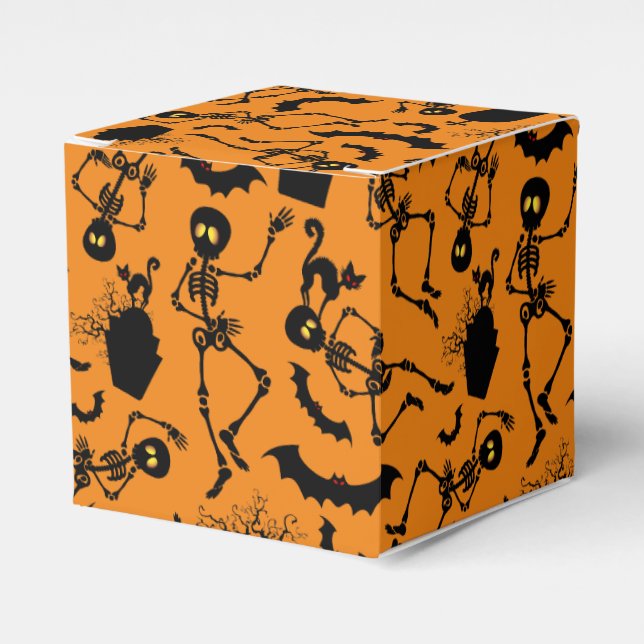 Caja Para Regalos Esqueletos de Halloween Danza macabra (Costado Anverso)