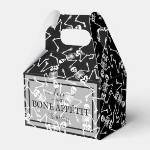Caja Para Regalos Esqueletos en Halloween Negro