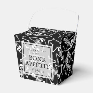 Caja Para Regalos Esqueletos en Halloween Negro