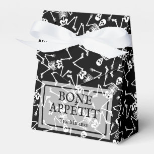 Caja Para Regalos Esqueletos en Halloween Negro