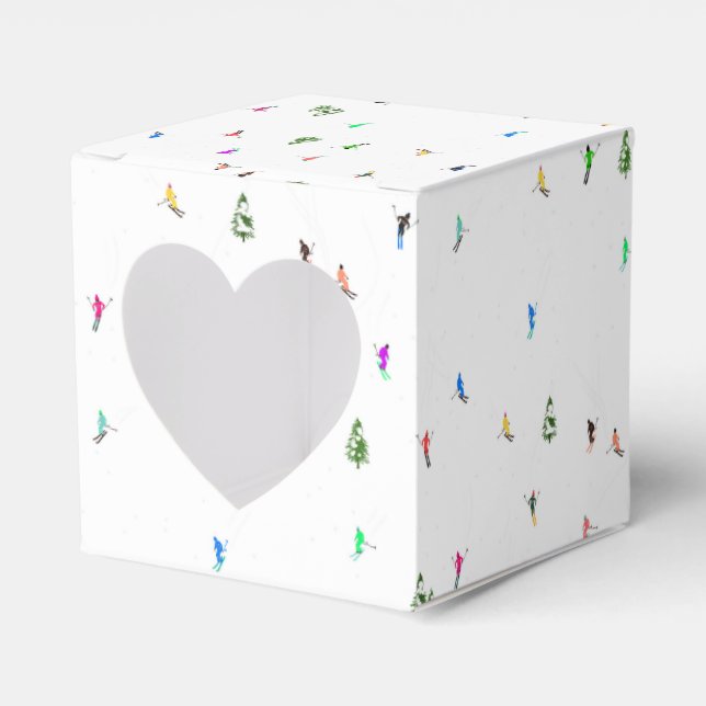 Caja Para Regalos Esquí de esquí alpino en invierno (Anverso)