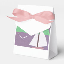 Esta bolsa de regalo está diseñada con una velera 