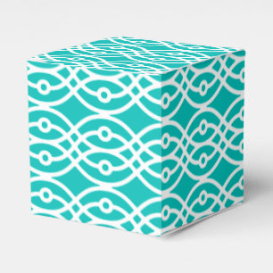 Caja Para Regalos Estampa de kimono, turquesa y blanco
