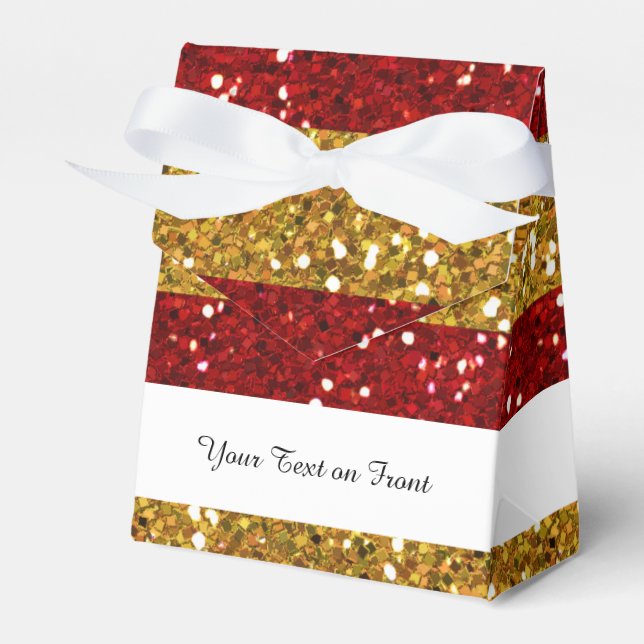 Caja Para Regalos Estampadas de oro y Purpurina rojo (Front Side)