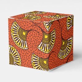 Caja Para Regalos Estampado de abanico de Ankara rojo