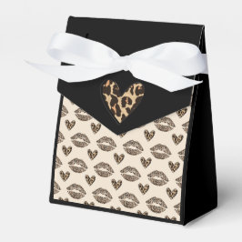 Caja Para Regalos Estampado de leopardo beige y negro chic