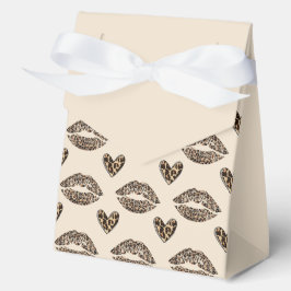 Caja Para Regalos Estampado de leopardo beige y negro chic