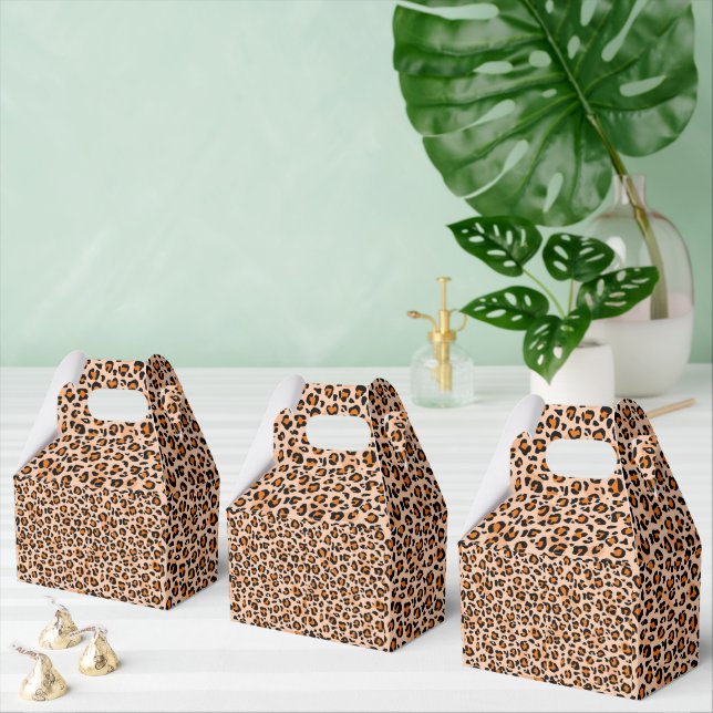 Caja Para Regalos Estampado de leopardo naranja y marrón (Múltiple)