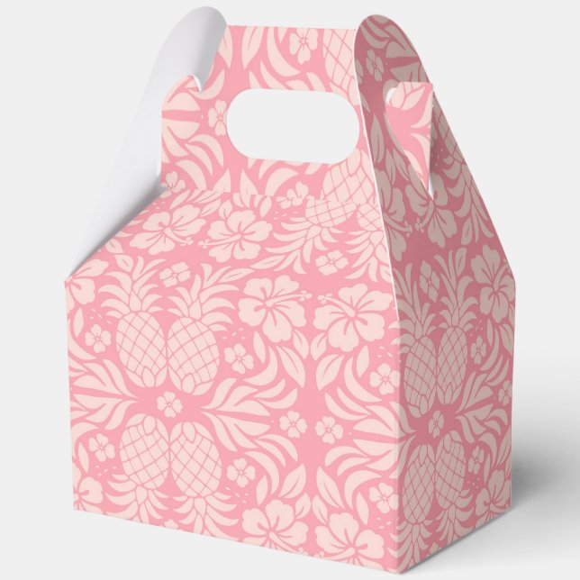 Caja Para Regalos Estampado de piña rosa tropical (Anverso)
