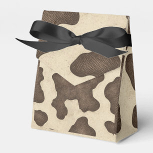 Caja Para Regalos Estampado de vaca marrón rústico fiesta country we