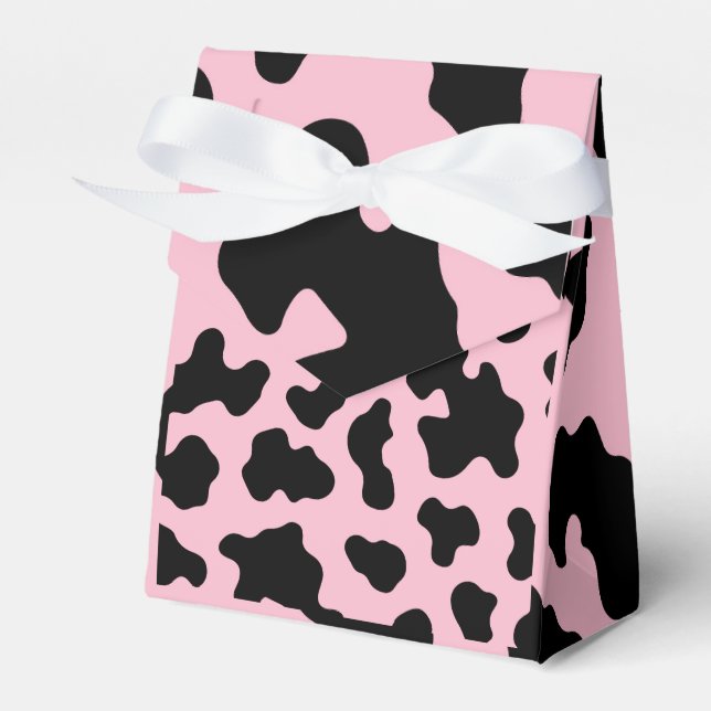 Caja Para Regalos Estampado de vaqueta de vaca Negro & Pink  (Front Side)