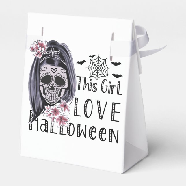 Caja Para Regalos Este Chica ama Halloween (Reverso)