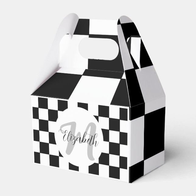 Caja Para Regalos Estética elegante en blanco y negro (Front Side)