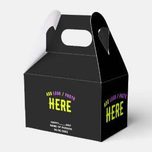 CAJA PARA REGALOS ESTILIZADO MODERNO PERSONALIZABLE NEGRO MARCADO VE