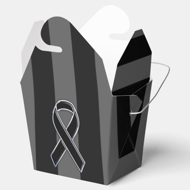 Caja Para Regalos Estilizar las bandas verticales de la cinta negra (Abierto)