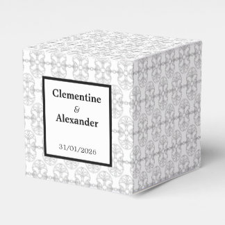 Caja Para Regalos Estilo Art Déco elegante en blanco y negro