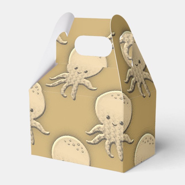 Caja Para Regalos Estilo de cosecha Sepia Octopus para bebés (Front Side)