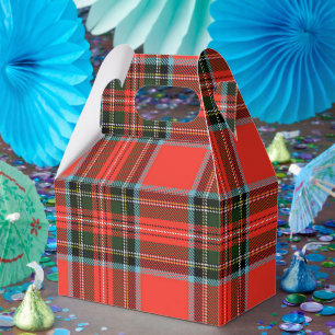 Caja Para Regalos Estilo de Cuadro Rojo Negro y Blanco en Gablete