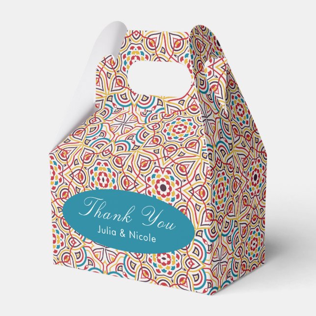 Caja Para Regalos Estilo geométrico parquear Boda metálico de cobre (Front Side)