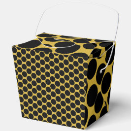 Caja Para Regalos Estilo M Dorado con Punto Negro para Llevar 3x2.75