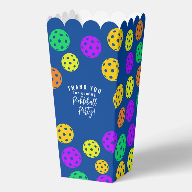 Caja Para Regalos Estilo Retro Neon Blue Tema Pickleball Cumpleaños (Anverso)