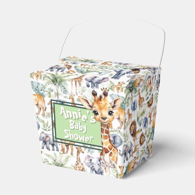 Caja Para Regalos Estilo Safari: ducha de bebé en la jungla (Front Side)